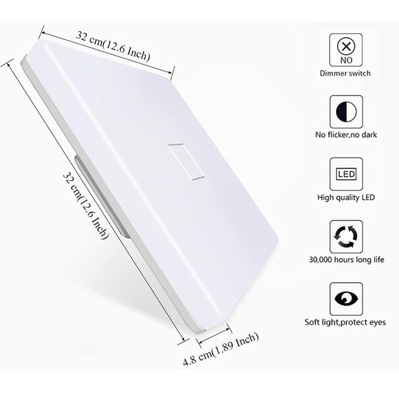 Airand 5000K LED Square Ceiling Light Mount - Picture 4 of 12